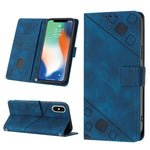 Custodia per telefono in pelle goffrata effetto pelle, For iPhone X / XS, For iPhone XR, For iPhone XS Max, For iPhone SE 2022 / 2020 / 7 / 8