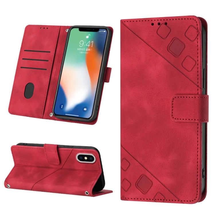Custodia per telefono in pelle goffrata effetto pelle, For iPhone X / XS, For iPhone XR, For iPhone XS Max, For iPhone SE 2022 / 2020 / 7 / 8