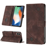 Custodia per telefono in pelle goffrata effetto pelle, For iPhone X / XS, For iPhone XR, For iPhone XS Max, For iPhone SE 2022 / 2020 / 7 / 8