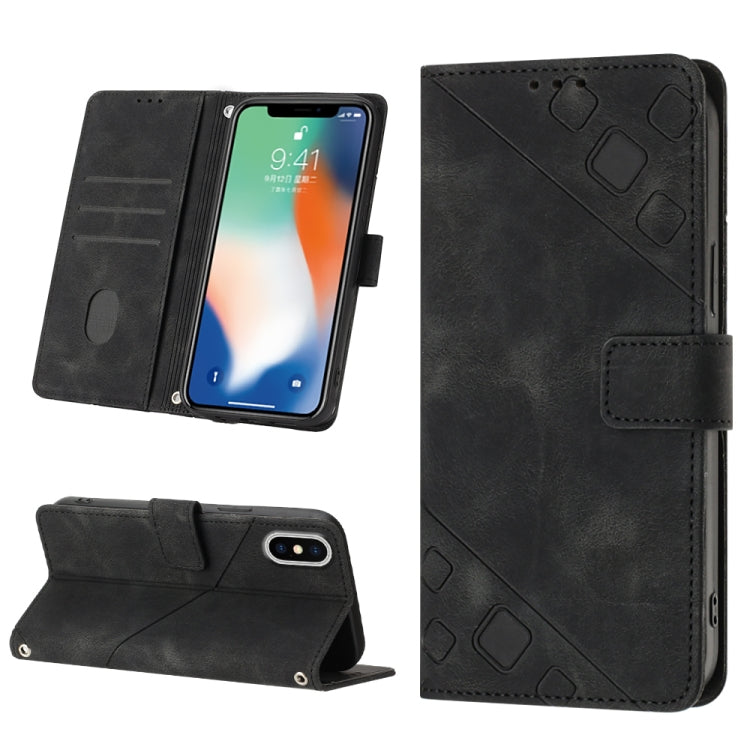 Custodia per telefono in pelle goffrata effetto pelle, For iPhone X / XS, For iPhone XR, For iPhone XS Max, For iPhone SE 2022 / 2020 / 7 / 8