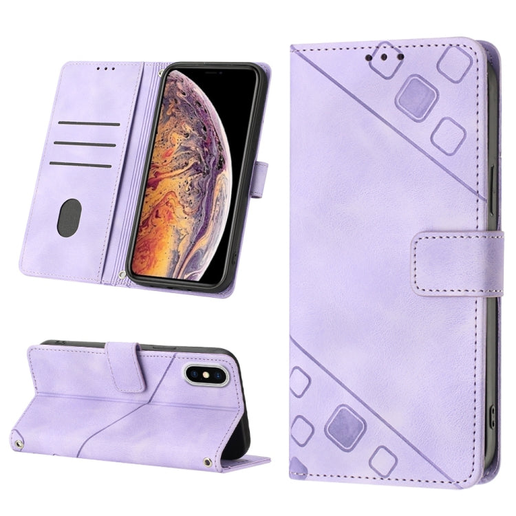 Custodia per telefono in pelle goffrata effetto pelle, For iPhone X / XS, For iPhone XR, For iPhone XS Max, For iPhone SE 2022 / 2020 / 7 / 8