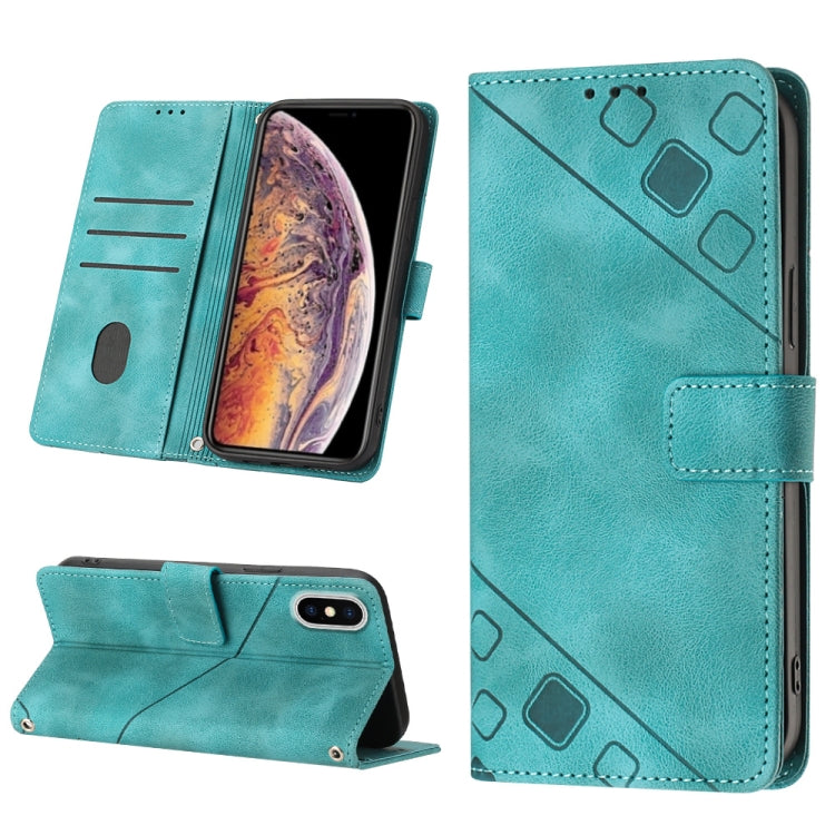 Custodia per telefono in pelle goffrata effetto pelle, For iPhone X / XS, For iPhone XR, For iPhone XS Max, For iPhone SE 2022 / 2020 / 7 / 8