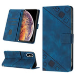 Custodia per telefono in pelle goffrata effetto pelle, For iPhone X / XS, For iPhone XR, For iPhone XS Max, For iPhone SE 2022 / 2020 / 7 / 8