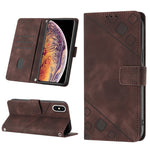 Custodia per telefono in pelle goffrata effetto pelle, For iPhone X / XS, For iPhone XR, For iPhone XS Max, For iPhone SE 2022 / 2020 / 7 / 8