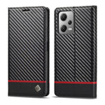 LC.IMEEKE Custodia per telefono in pelle con vibrazione in fibra di carbonio, For Xiaomi Poco X5 Pro/Redmi Note 12 Pro 5G, For Xiaomi Poco X5/Redmi Note 12 5G