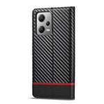 LC.IMEEKE Custodia per telefono in pelle con vibrazione in fibra di carbonio, For Xiaomi Poco X5 Pro/Redmi Note 12 Pro 5G, For Xiaomi Poco X5/Redmi Note 12 5G