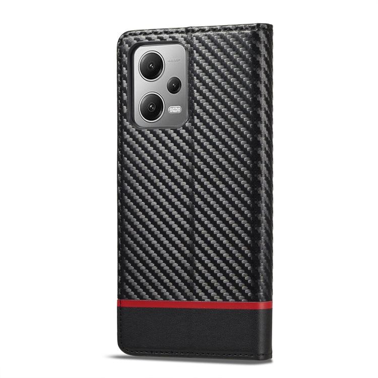 LC.IMEEKE Custodia per telefono in pelle con vibrazione in fibra di carbonio, For Xiaomi Poco X5 Pro/Redmi Note 12 Pro 5G, For Xiaomi Poco X5/Redmi Note 12 5G