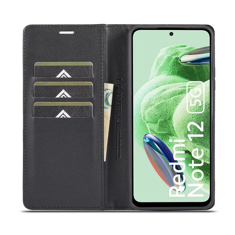 LC.IMEEKE Custodia per telefono in pelle con vibrazione in fibra di carbonio, For Xiaomi Poco X5 Pro/Redmi Note 12 Pro 5G, For Xiaomi Poco X5/Redmi Note 12 5G