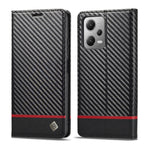 LC.IMEEKE Custodia per telefono in pelle con vibrazione in fibra di carbonio, For Xiaomi Poco X5 Pro/Redmi Note 12 Pro 5G, For Xiaomi Poco X5/Redmi Note 12 5G