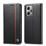 LC.IMEEKE Custodia per telefono in pelle con vibrazione in fibra di carbonio, For Xiaomi Poco X5 Pro/Redmi Note 12 Pro 5G, For Xiaomi Poco X5/Redmi Note 12 5G