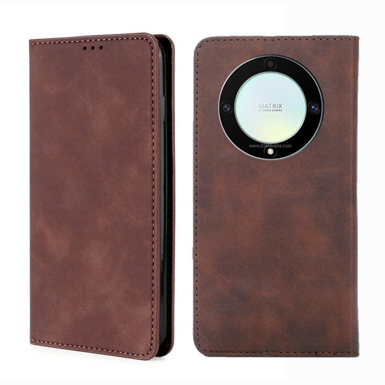 Custodia per telefono in pelle con vibrazione orizzontale magnetica Skin Feel, For Honor X9a 5G