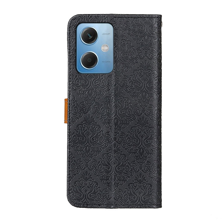 Custodia per telefono in pelle flip goffrata floreale europea, For Xiaomi Redmi Note 12 5G, For Xiaomi Redmi Note 12 Pro 5G, For Xiaomi Redmi Note 12 Pro+ 5G