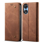 Custodia per telefono in pelle con texture denim, For OPPO Reno8 T 5G / A1 Pro, For OPPO A58 5G / A58x / A78 5G