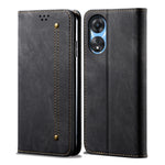 Custodia per telefono in pelle con texture denim, For OPPO Reno8 T 5G / A1 Pro, For OPPO A58 5G / A58x / A78 5G