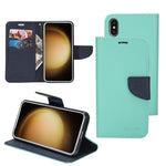 Custodia per telefono in pelle con cuciture a contrasto di colore Mercury, For Samsung Galaxy S21 Ultra 5G