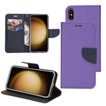 Custodia per telefono in pelle con cuciture a contrasto di colore Mercury, For Samsung Galaxy S21 Ultra 5G