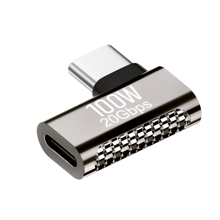 Adattatore in lega di zinco da 100 W da tipo C maschio a tipo C femmina da 20 Gbps, Type-C Male to Type-C Female Side Bend, Type-C Male to Type-C Female Vertical Angle, Type-C Male to Type-C Female Medium Bend, Type-C Male to Type-C Female Straight