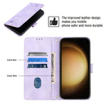 Custodia portafoglio in pelle goffrata per Samsung Galaxy S23