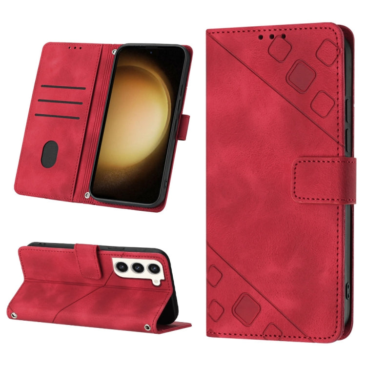Custodia portafoglio in pelle goffrata per Samsung Galaxy S23