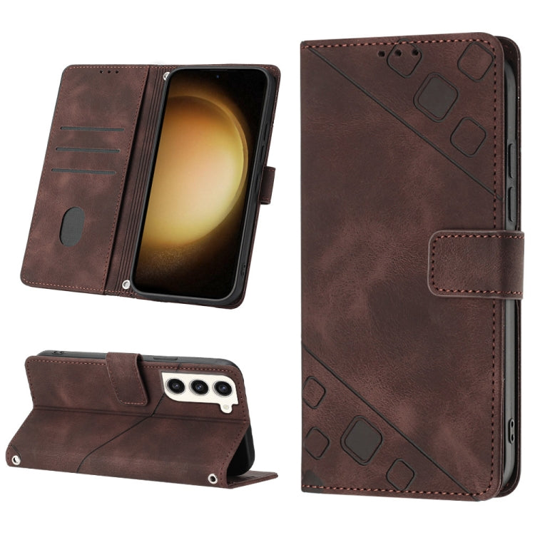 Custodia portafoglio in pelle goffrata per Samsung Galaxy S23