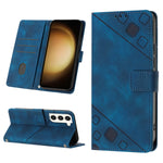 Custodia portafoglio in pelle goffrata per Samsung Galaxy S23