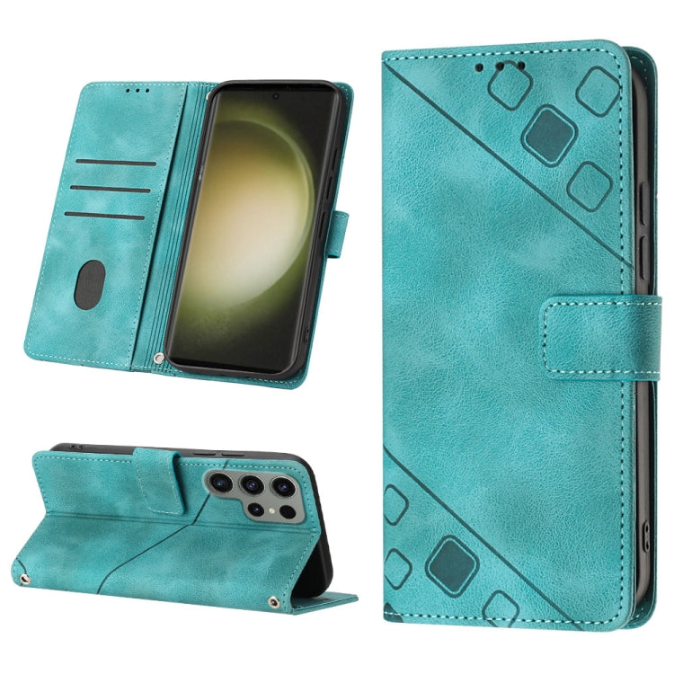 Custodia portafoglio in pelle goffrata per Samsung Galaxy S23