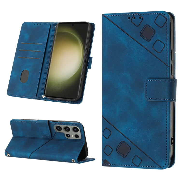 Custodia portafoglio in pelle goffrata per Samsung Galaxy S23
