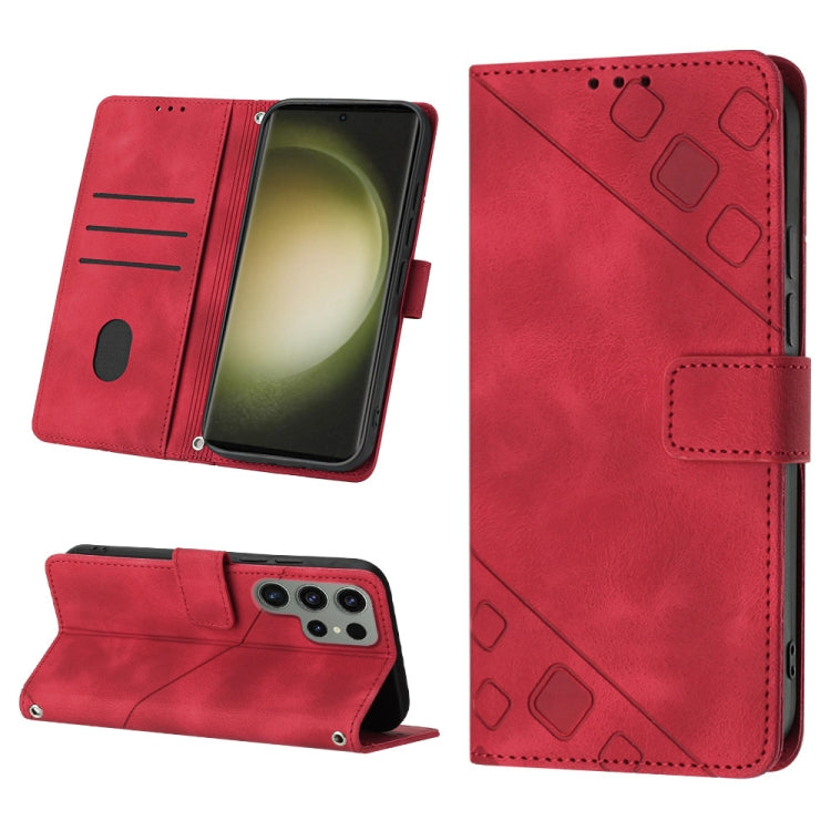 Custodia portafoglio in pelle goffrata per Samsung Galaxy S23
