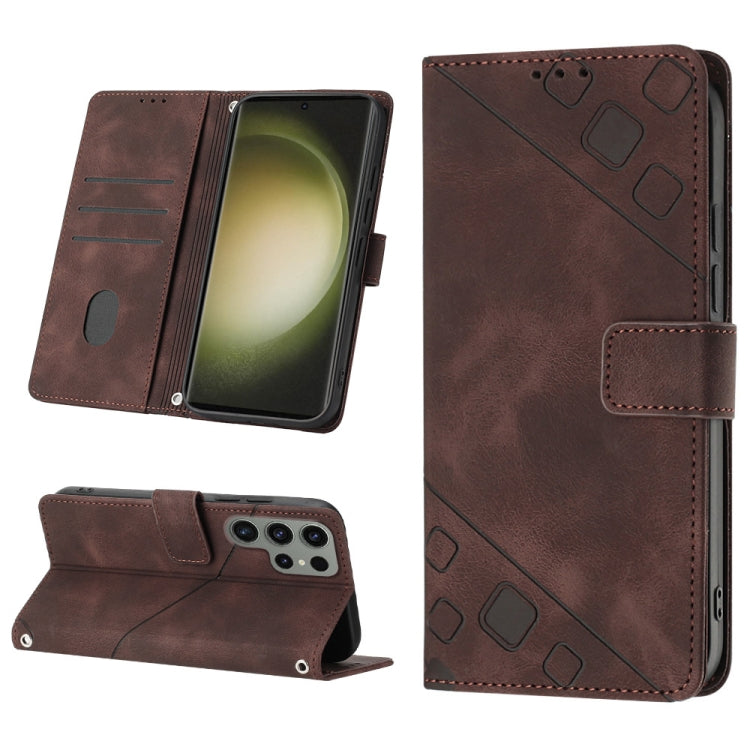 Custodia portafoglio in pelle goffrata per Samsung Galaxy S23