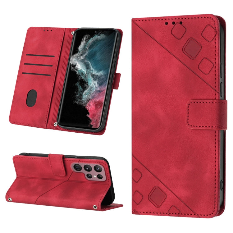Custodia per telefono in pelle goffrata effetto pelle, For Samsung Galaxy S22+ 5G, For Samsung Galaxy S22 Ultra 5G, For Samsung Galaxy S21 5G, For Samsung Galaxy S21+ 5G