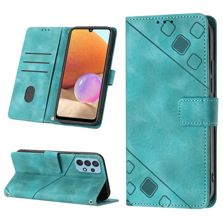 Custodia portafoglio in pelle goffrata per Samsung Galaxy A32 5G
