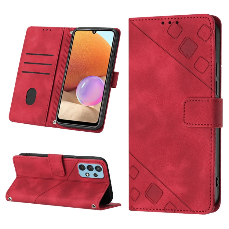 Custodia portafoglio in pelle goffrata per Samsung Galaxy A32 5G