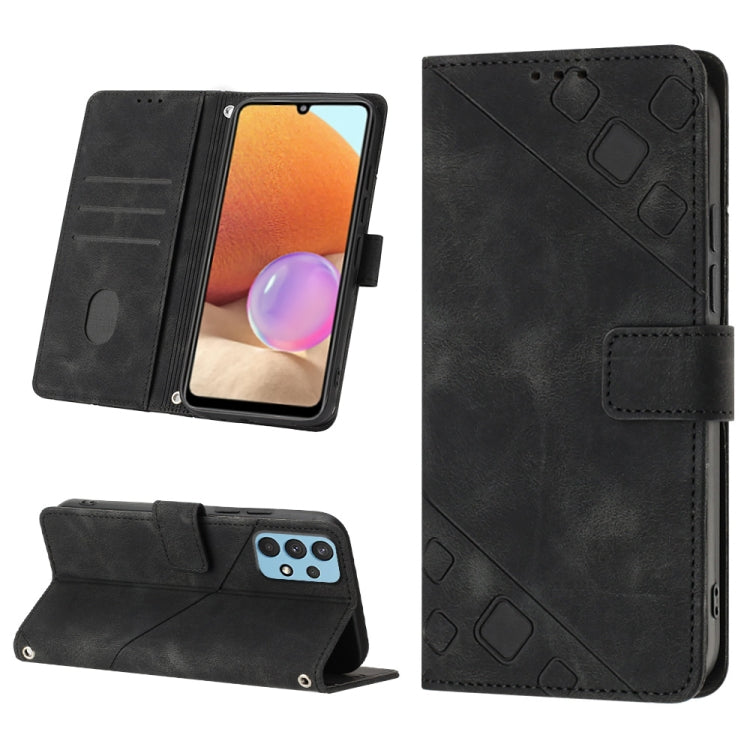 Custodia portafoglio in pelle goffrata per Samsung Galaxy A32 5G