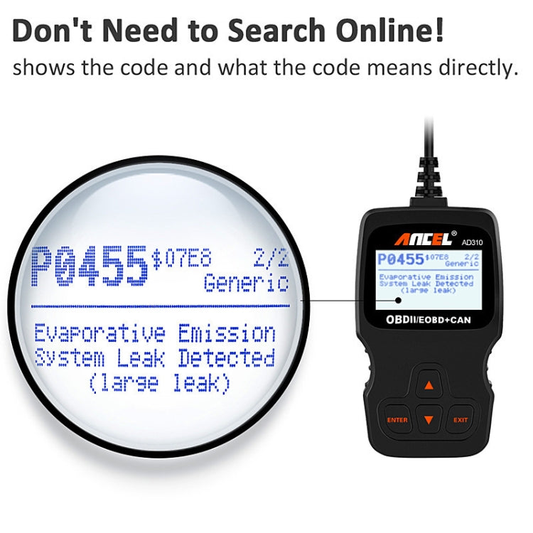 Ancel AD310 CAN OBD2 Strumento di diagnosi dei guasti del motore dell'auto, AD310