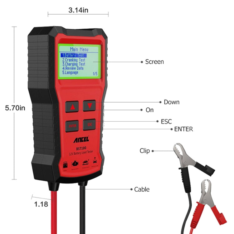 Tester per batteria auto Ancel BST100 12V, BST100