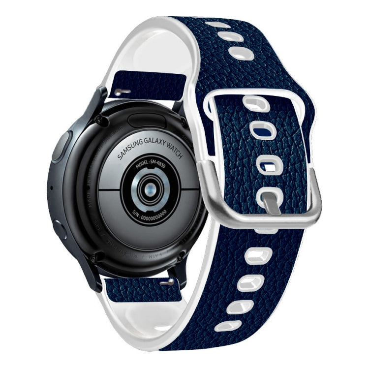 Cinturino per orologio in pelle con texture Litchi TPU universale, 20mm, 22mm