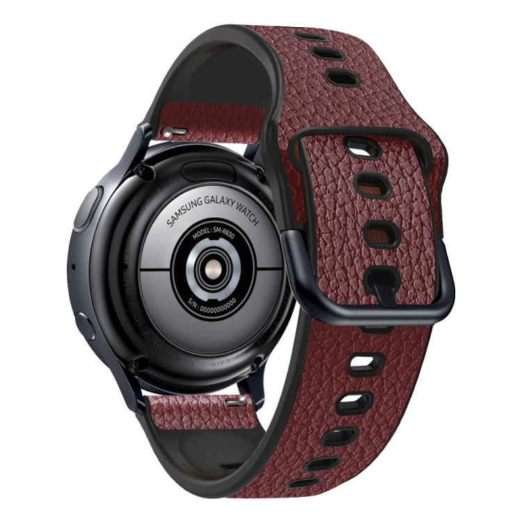 Cinturino per orologio in pelle con texture Litchi TPU universale, 20mm, 22mm