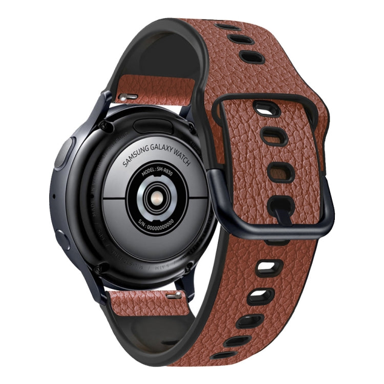 Cinturino per orologio in pelle con texture Litchi TPU universale, 20mm, 22mm