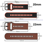 Cinturino per orologio in pelle con texture Litchi TPU universale, 20mm, 22mm
