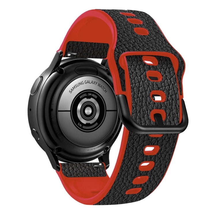 Cinturino per orologio in pelle con texture Litchi TPU universale, 20mm, 22mm