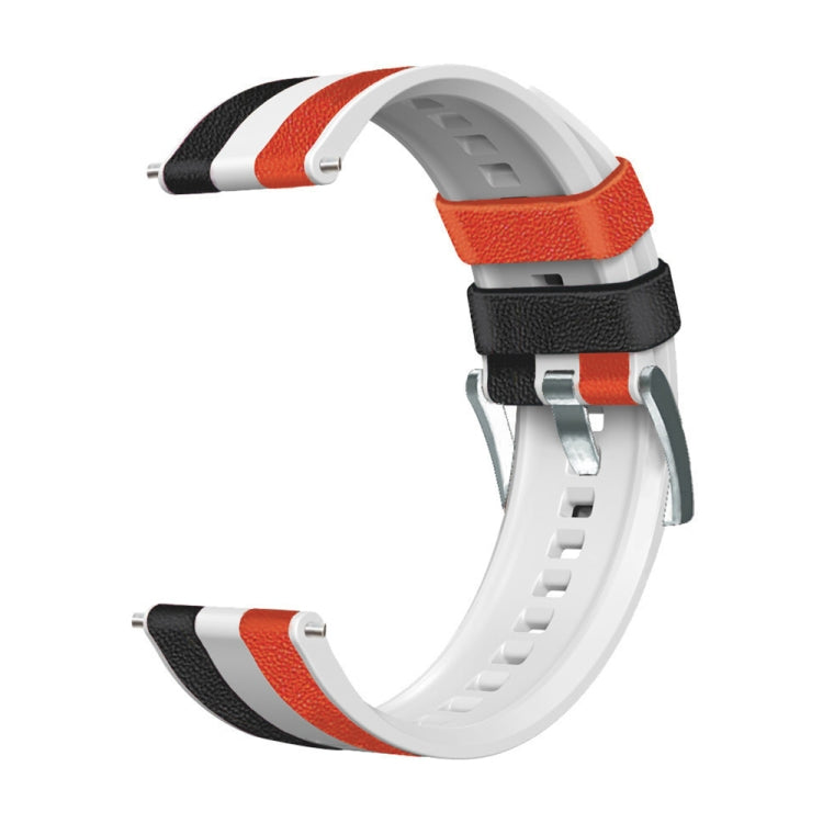 Cinturino universale in pelle di silicone a tre colori da 22 mm