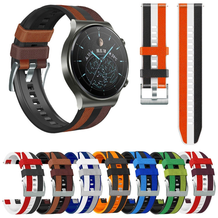 Cinturino universale in pelle di silicone a tre colori da 22 mm