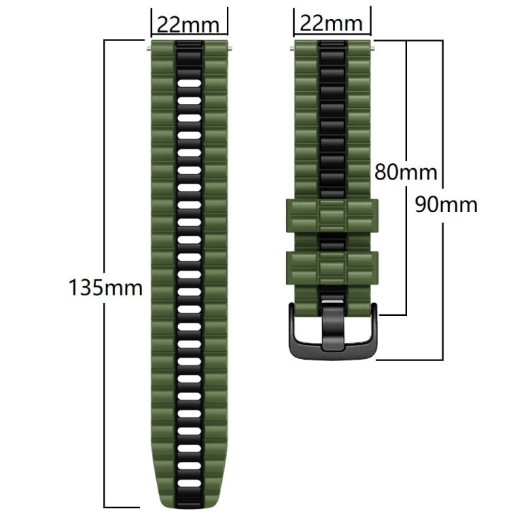 Cinturino per orologio bicolore in silicone stile oceano universale da 22 mm