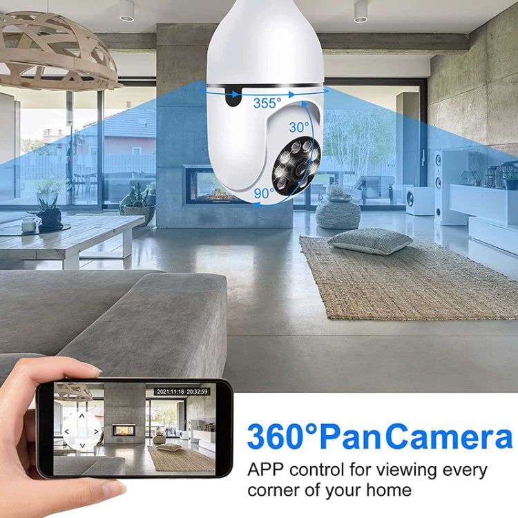 Telecamera WiFi ESCAM 2.0MP 1080P con lampadina, supporto visione notturna IR/rilevamento movimento/voce bidirezionale, ESCAM