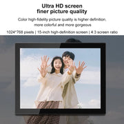 Cornice per foto cloud WiFi con display IPS da 15 pollici, RK3126C Quad Core fino a 1,5 GHz, Android 6.0, 1 GB + 16 GB, AU Plug, US Plug, EU Plug, UK Plug
