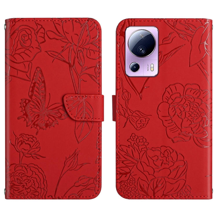 HT03 Cassa del telefono di cuoio di vibrazione impressa farfalla di sensibilità della pelle, For OPPO Reno8 T 5G/A1 Pro 5G, For Xiaomi 13 Lite, For Samsung Galaxy A24 4G