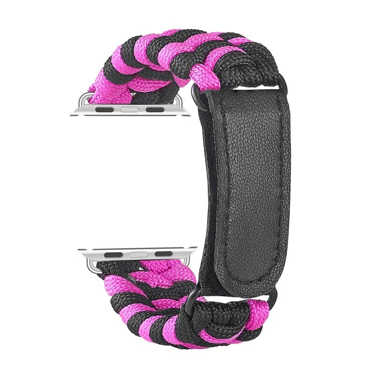 Cinturino per orologio in nylon con chiusura a strappo e chiusura a strappo in paracord, For Apple Watch Series 8&7 41mm / SE 2&6&SE&5&4 40mm, For Apple Watch Ultra 49mm / Series 8&7 45mm / SE 2&6&SE&5&4 44mm