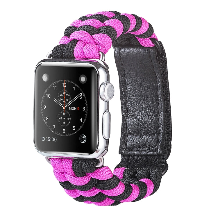 Cinturino per orologio in nylon con chiusura a strappo e chiusura a strappo in paracord, For Apple Watch Series 8&7 41mm / SE 2&6&SE&5&4 40mm, For Apple Watch Ultra 49mm / Series 8&7 45mm / SE 2&6&SE&5&4 44mm