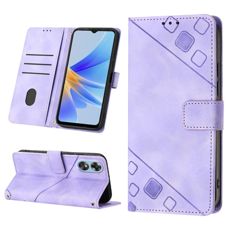 Custodia per telefono in pelle goffrata effetto pelle, For OPPO A17, For OPPO A54 5G / A74 5G / A93 5G, For OPPO A55 5G / A54 4G / Realme V11 5G, For OPPO A55s 5G