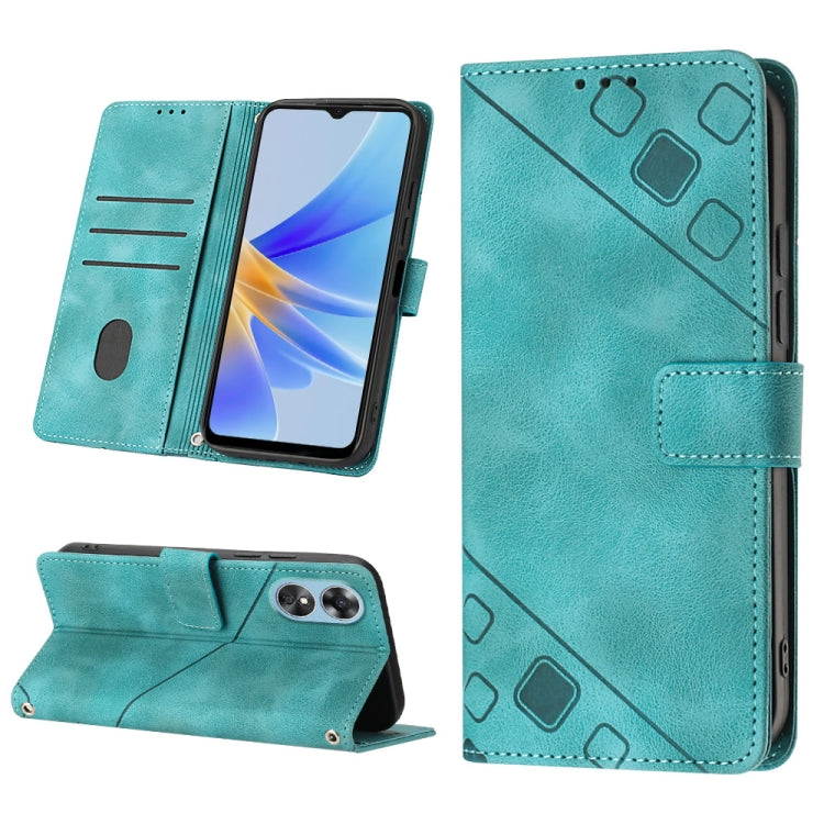 Custodia per telefono in pelle goffrata effetto pelle, For OPPO A17, For OPPO A54 5G / A74 5G / A93 5G, For OPPO A55 5G / A54 4G / Realme V11 5G, For OPPO A55s 5G